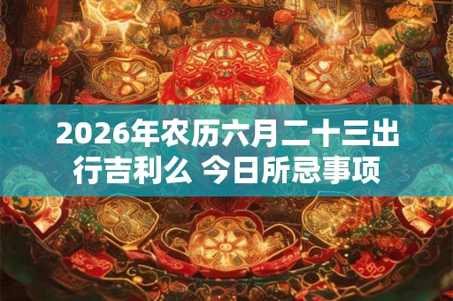 2026年农历六月二十三出行吉利么 今日所忌事项