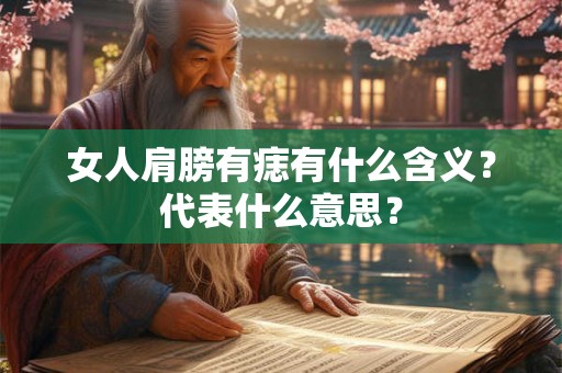 女人肩膀有痣有什么含义？代表什么意思？