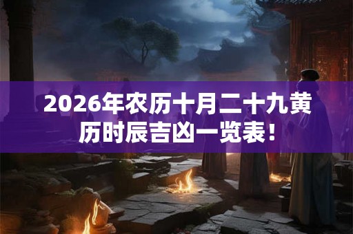 2026年农历十月二十九黄历时辰吉凶一览表！