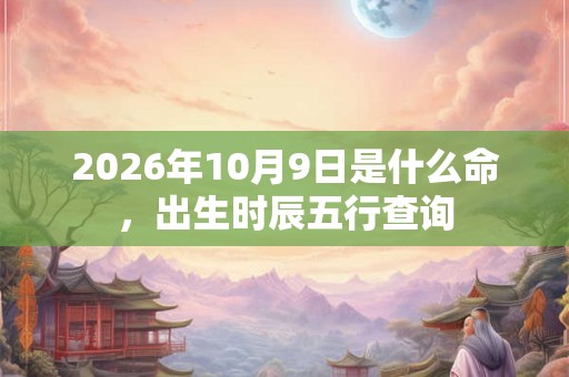 2026年10月9日是什么命，出生时辰五行查询