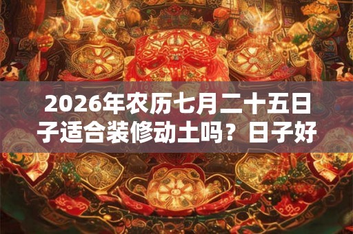 2026年农历七月二十五日子适合装修动土吗？日子好不好？