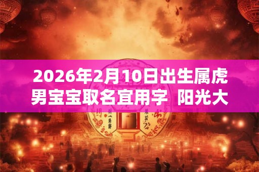 2026年2月10日出生属虎男宝宝取名宜用字 阳光大气的男孩名字 2026年2月10日出生属虎男宝宝取名宜用字 阳光大气的男孩名字