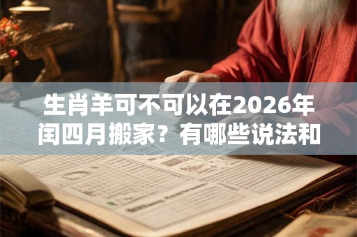 生肖羊可不可以在2026年闰四月搬家？有哪些说法和讲究？