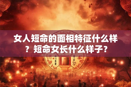 女人短命的面相特征什么样？短命女长什么样子？