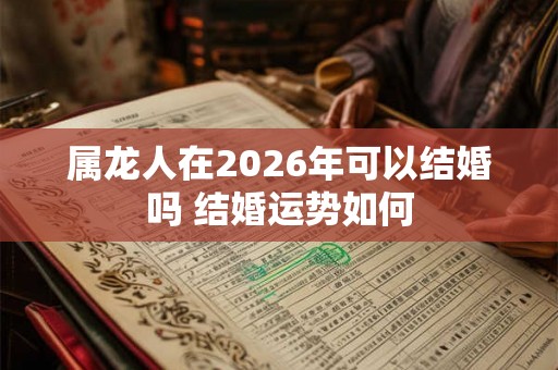 属龙人在2026年可以结婚吗 结婚运势如何