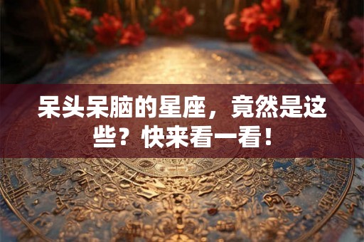 呆头呆脑的星座,竟然是这些?快来看一看! 呆头呆脑的星座,竟然是这些?快来看一看!