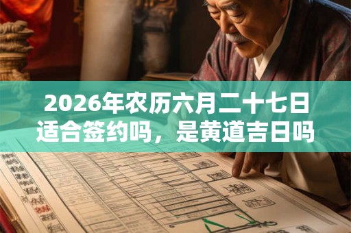 2026年农历六月二十七日适合签约吗，是黄道吉日吗？