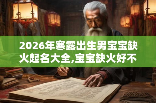 2026年寒露出生男宝宝缺火起名大全,宝宝缺火好不好呢？
