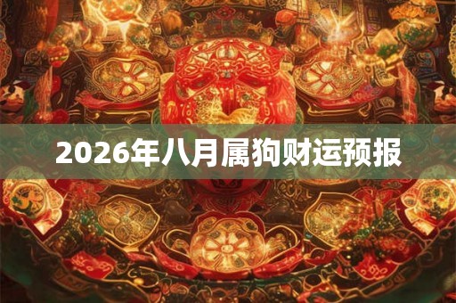 2026年八月属狗财运预报 2026年八月属狗财运预报