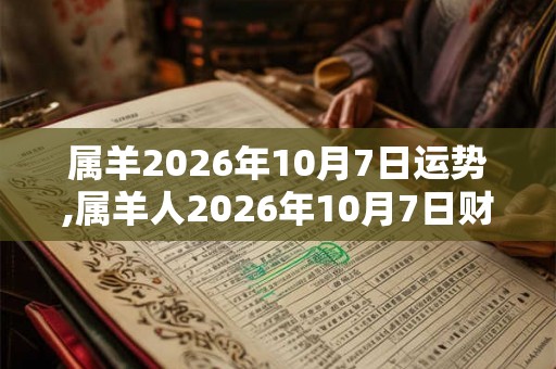 属羊2026年10月7日运势,属羊人2026年10月7日财运,生肖羊2026年10月7日运势