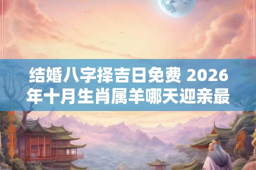 结婚八字择吉日免费 2026年十月生肖属羊哪天迎亲最吉利