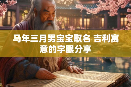 马年三月男宝宝取名 吉利寓意的字眼分享