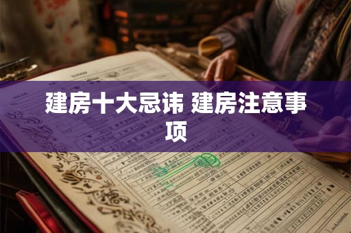 建房十大忌讳 建房注意事项