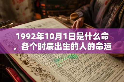 1992年10月1日是什么命，各个时辰出生的人的命运