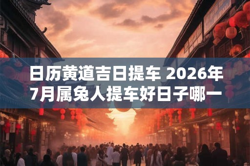 日历黄道吉日提车 2026年7月属兔人提车好日子哪一天
