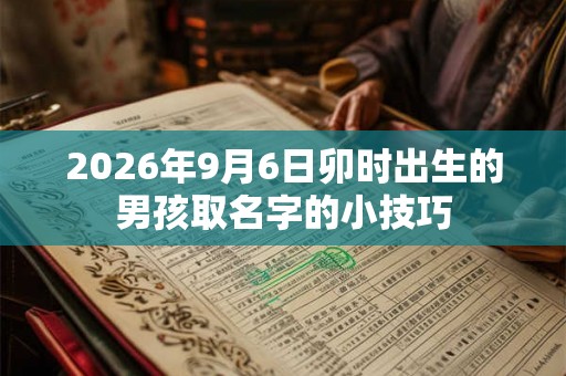 2026年9月6日卯时出生的男孩取名字的小技巧