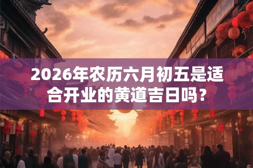 2026年农历六月初五是适合开业的黄道吉日吗？