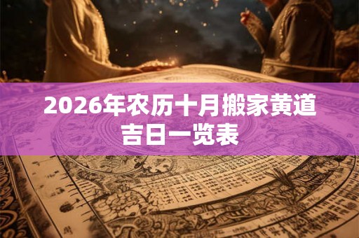 2026年农历十月搬家黄道吉日一览表 2026年农历十月搬家黄道吉日一览表