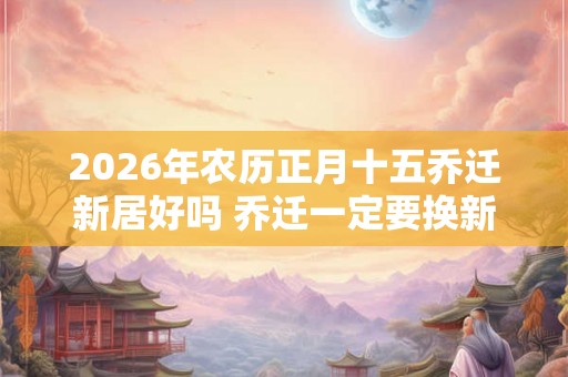2026年农历正月十五乔迁新居好吗 乔迁一定要换新被子吗