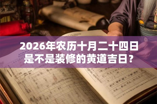 2026年农历十月二十四日是不是装修的黄道吉日？