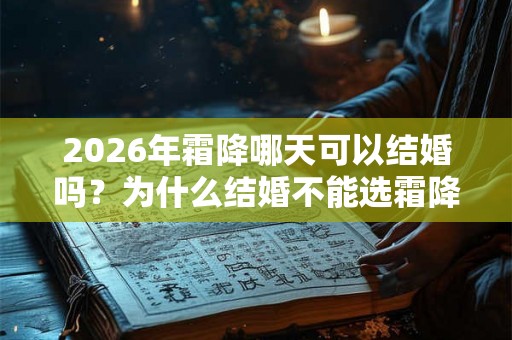 2026年霜降哪天可以结婚吗？为什么结婚不能选霜降？