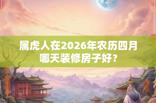 属虎人在2026年农历四月哪天装修房子好？
