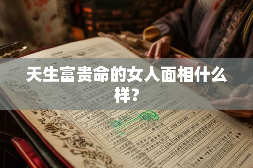 天生富贵命的女人面相什么样？