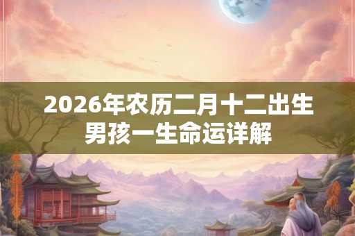 2026年农历二月十二出生男孩一生命运详解