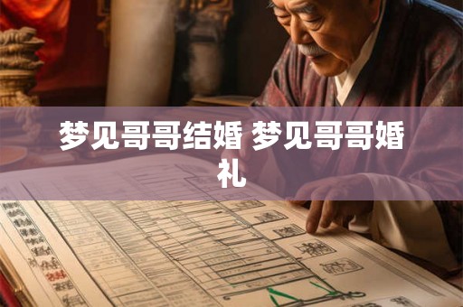 梦见哥哥结婚 梦见哥哥婚礼