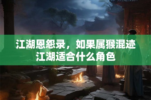 江湖恩怨录，如果属猴混迹江湖适合什么角色