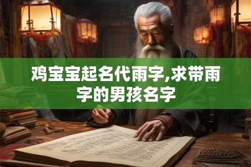 鸡宝宝起名代雨字,求带雨字的男孩名字