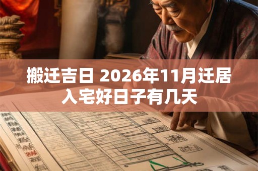 搬迁吉日 2026年11月迁居入宅好日子有几天