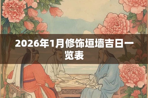2026年1月修饰垣墙吉日一览表 2026年1月修饰垣墙吉日一览表