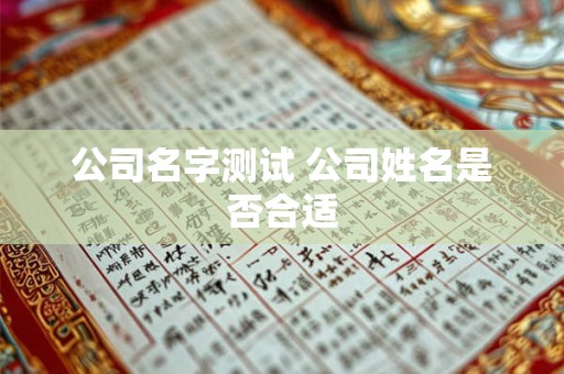 公司名字测试 公司姓名是否合适