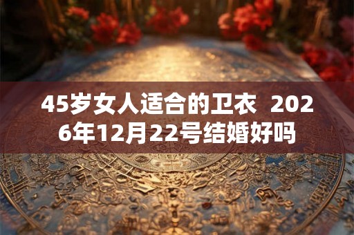 45岁女人适合的卫衣 2026年12月22号结婚好吗 45岁女人适合的卫衣 2026年12月22号结婚好吗