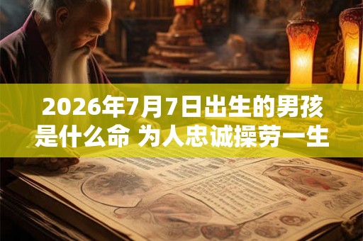 2026年7月7日出生的男孩是什么命 为人忠诚操劳一生