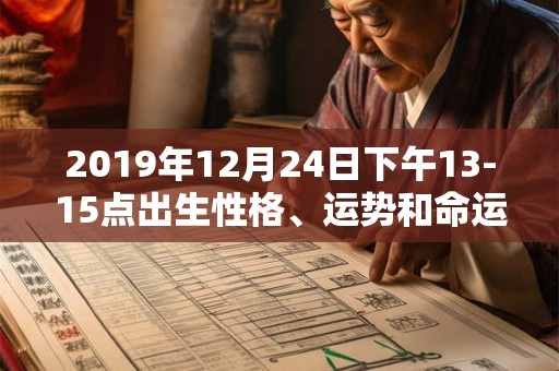 2019年12月24日下午13-15点出生性格、运势和命运