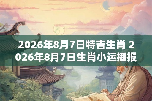 2026年8月7日特吉生肖 2026年8月7日生肖小运播报