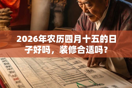 2026年农历四月十五的日子好吗，装修合适吗？