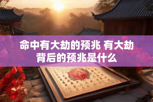 命中有大劫的预兆 有大劫背后的预兆是什么 命中有大劫的预兆 有大劫背后的预兆是什么