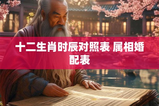 十二生肖时辰对照表 属相婚配表