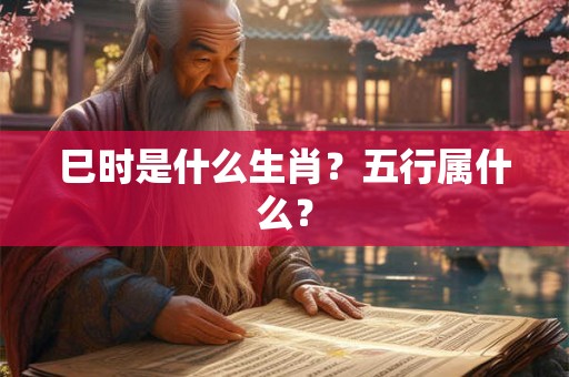 巳时是什么生肖？五行属什么？