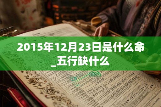 2015年12月23日是什么命_五行缺什么