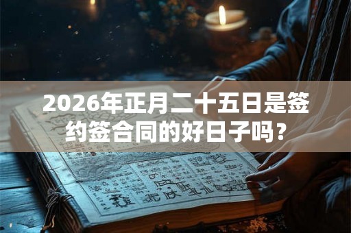 2026年正月二十五日是签约签合同的好日子吗？