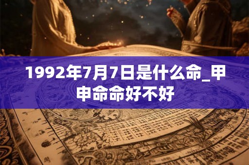 1992年7月7日是什么命_甲申命命好不好 1992年7月7日是什么命_甲申命命好不好