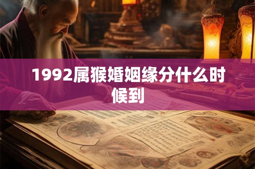 1992属猴婚姻缘分什么时候到