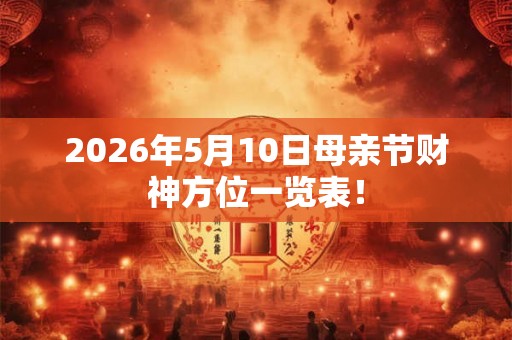 2026年5月10日母亲节财神方位一览表！