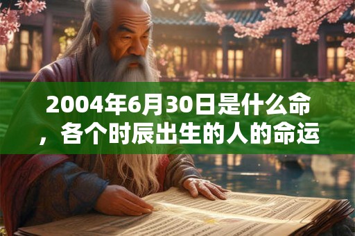 2004年6月30日是什么命，各个时辰出生的人的命运