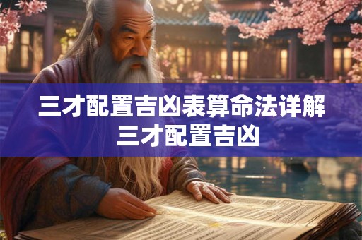 三才配置吉凶表算命法详解  三才配置吉凶