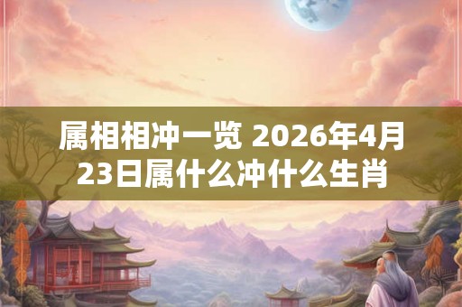 属相相冲一览 2026年4月23日属什么冲什么生肖